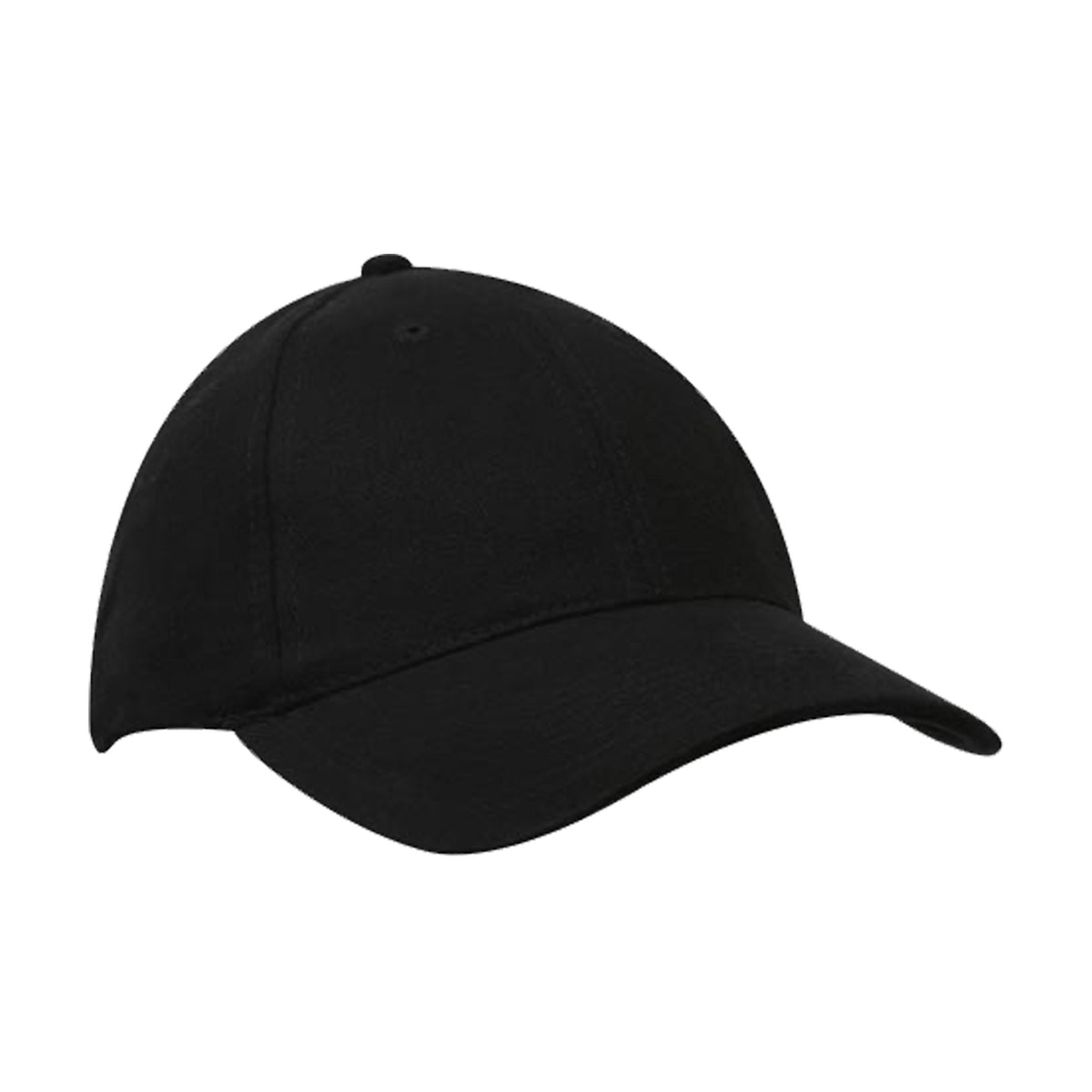 black brushed cotton baseball cap