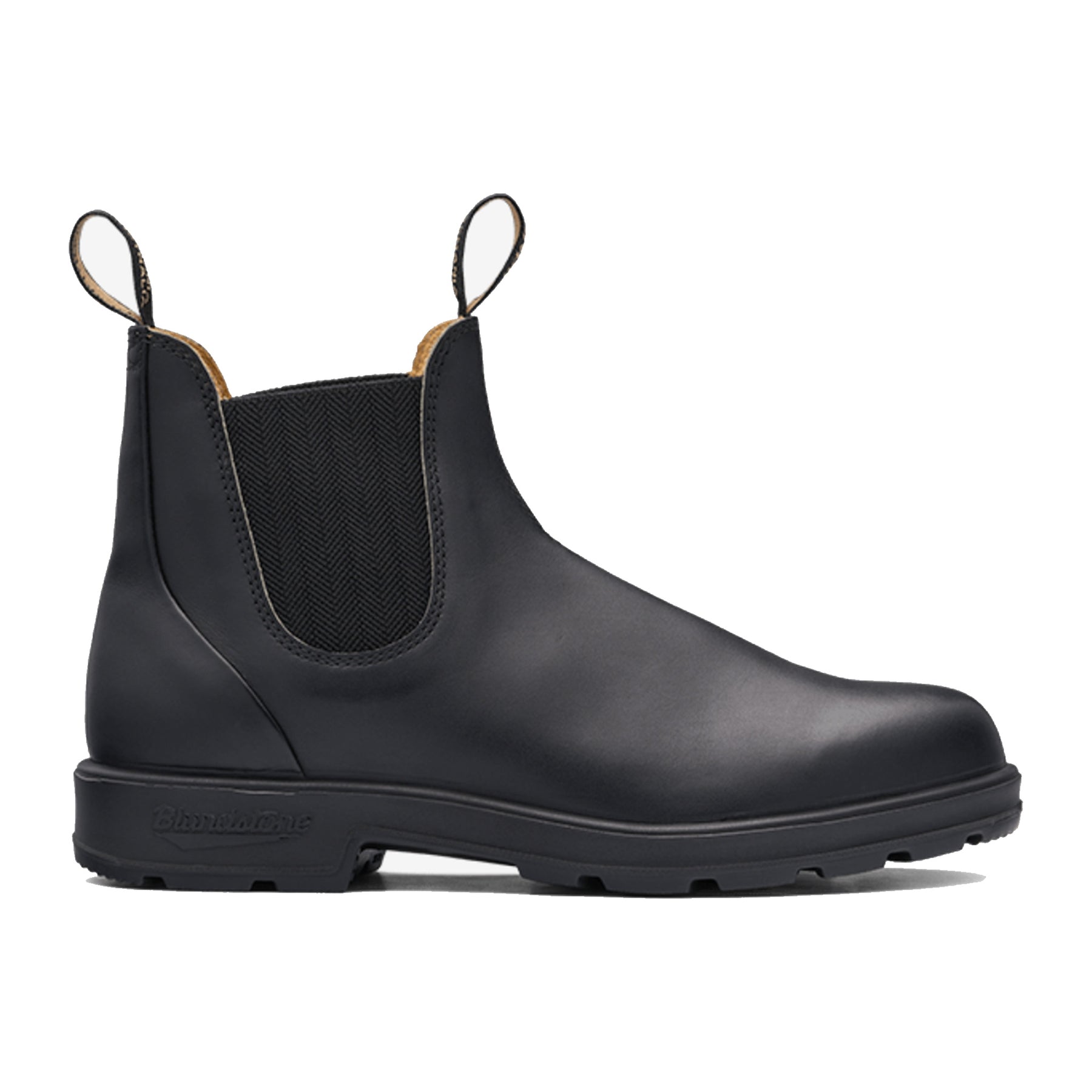 premium black leather boot elastic side