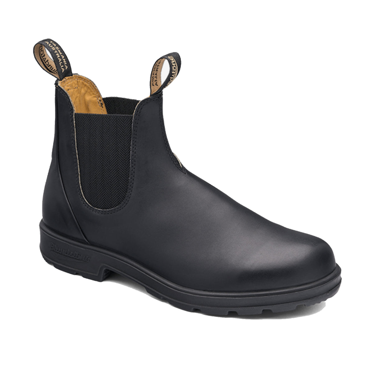 premium black leather boot elastic side
