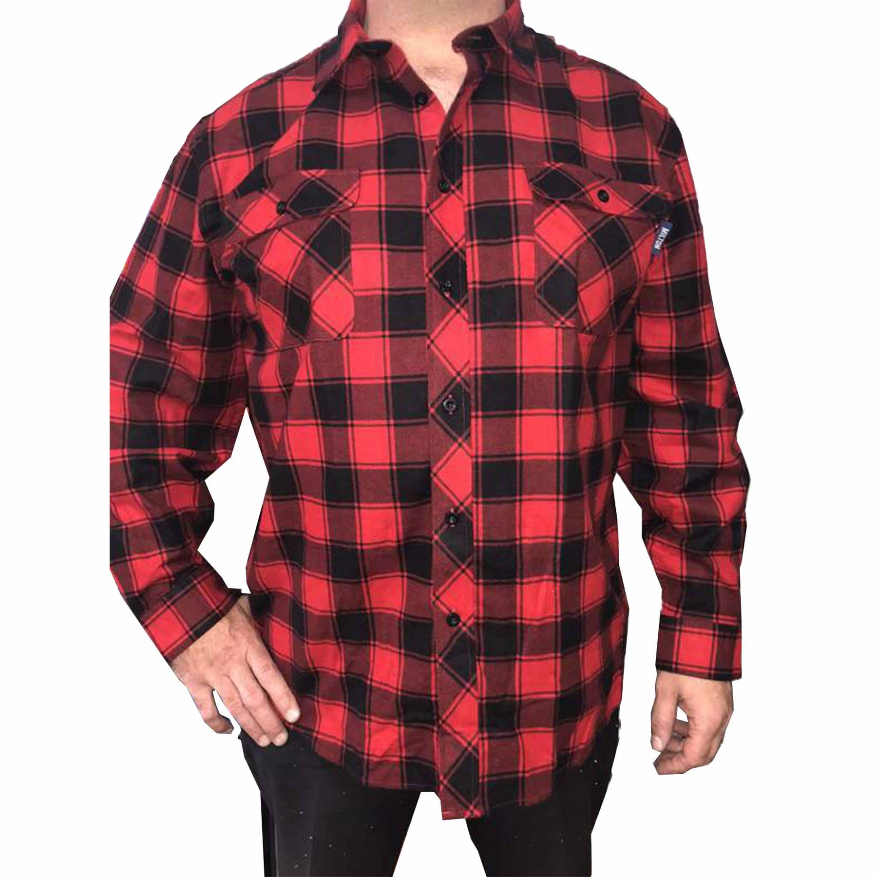 MENS FLANNELETTE SHIRT - FULL BUTTON - MILTON - 6704L