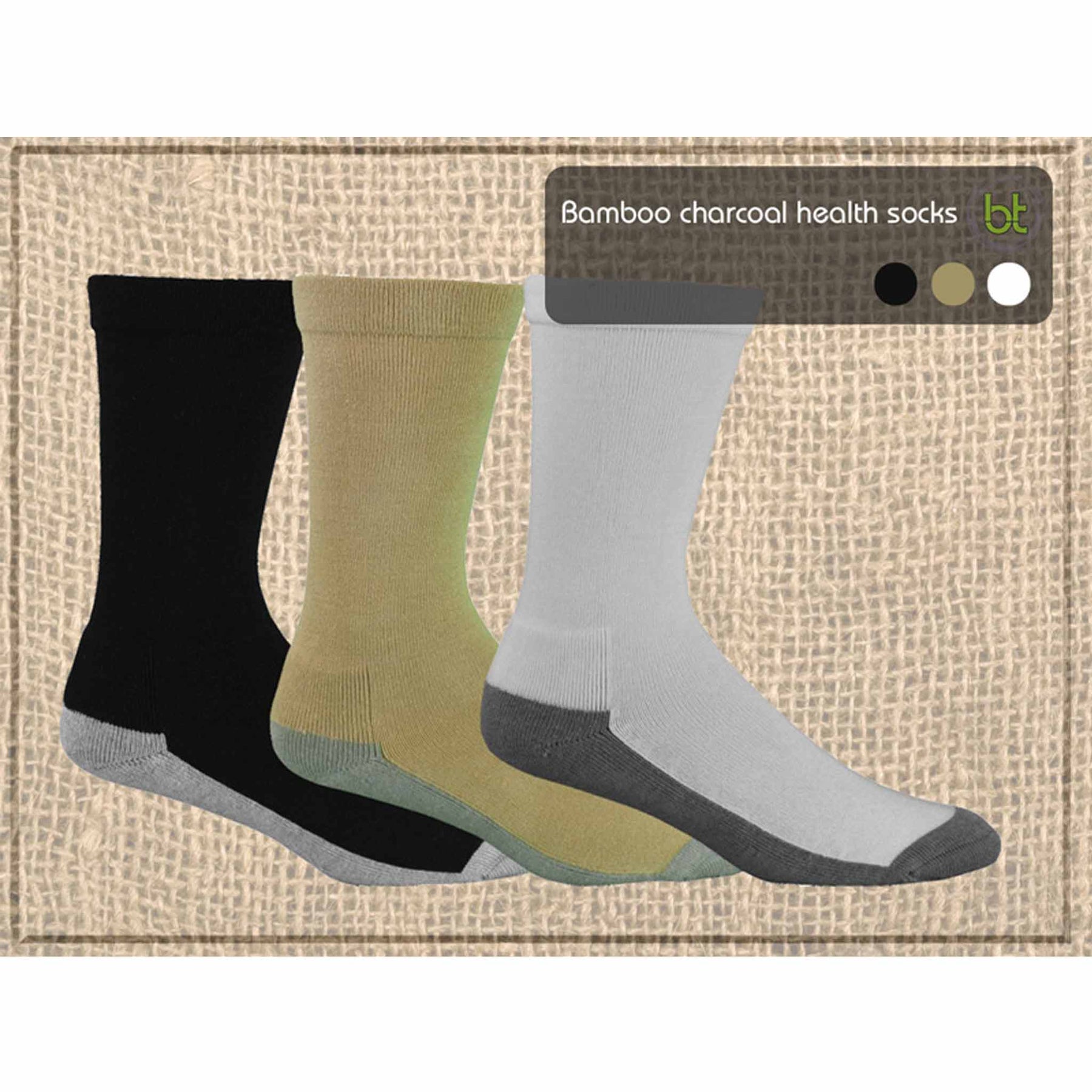 black, white and skin bamboo charcoal health socks