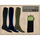 bamboo extra long thick socks in black, navy and khaki