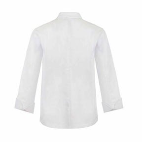 white long sleeve chefs jacket back view