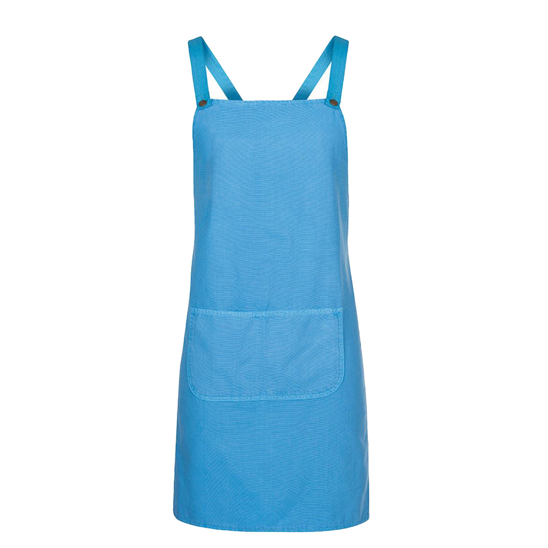 aqua cross back canvas apron