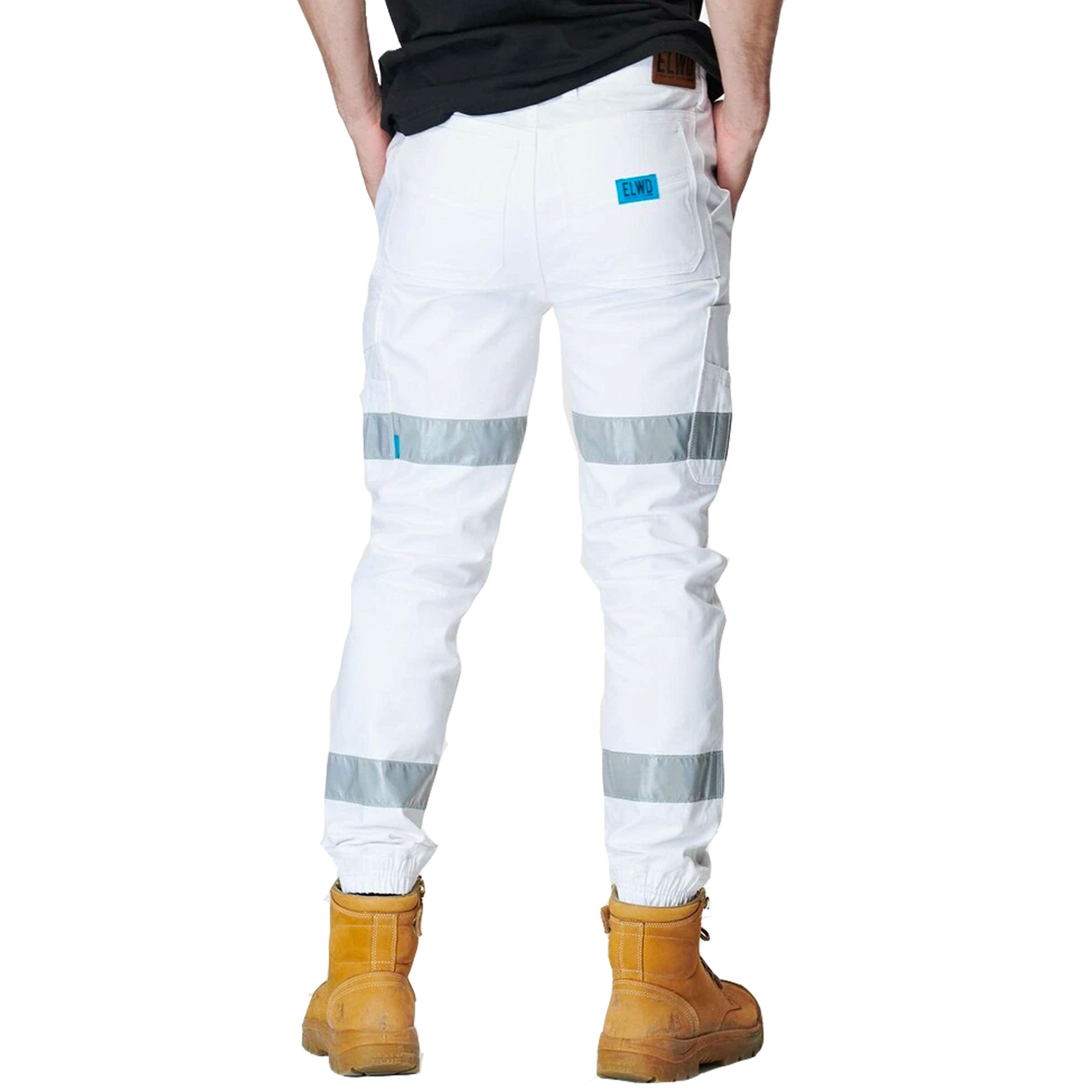 elwd cuffed pant reflective tape in white