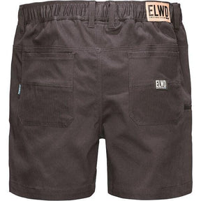 black elastic basic shorts back view