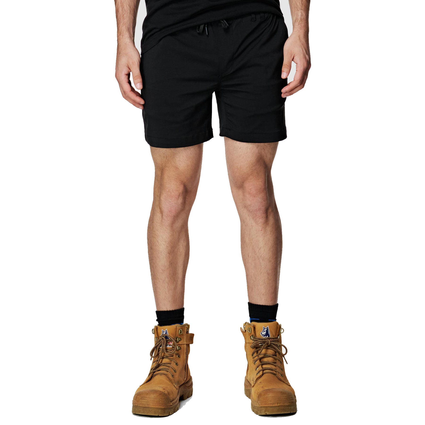 elwd elastic light short in black