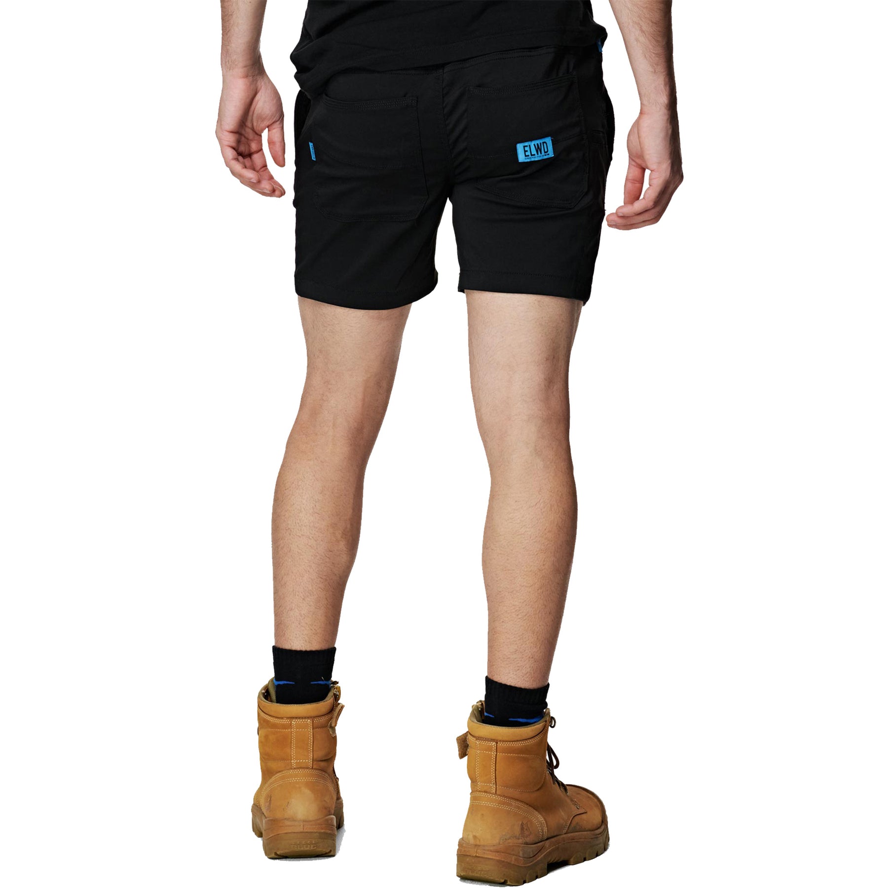 elwd elastic light short in black