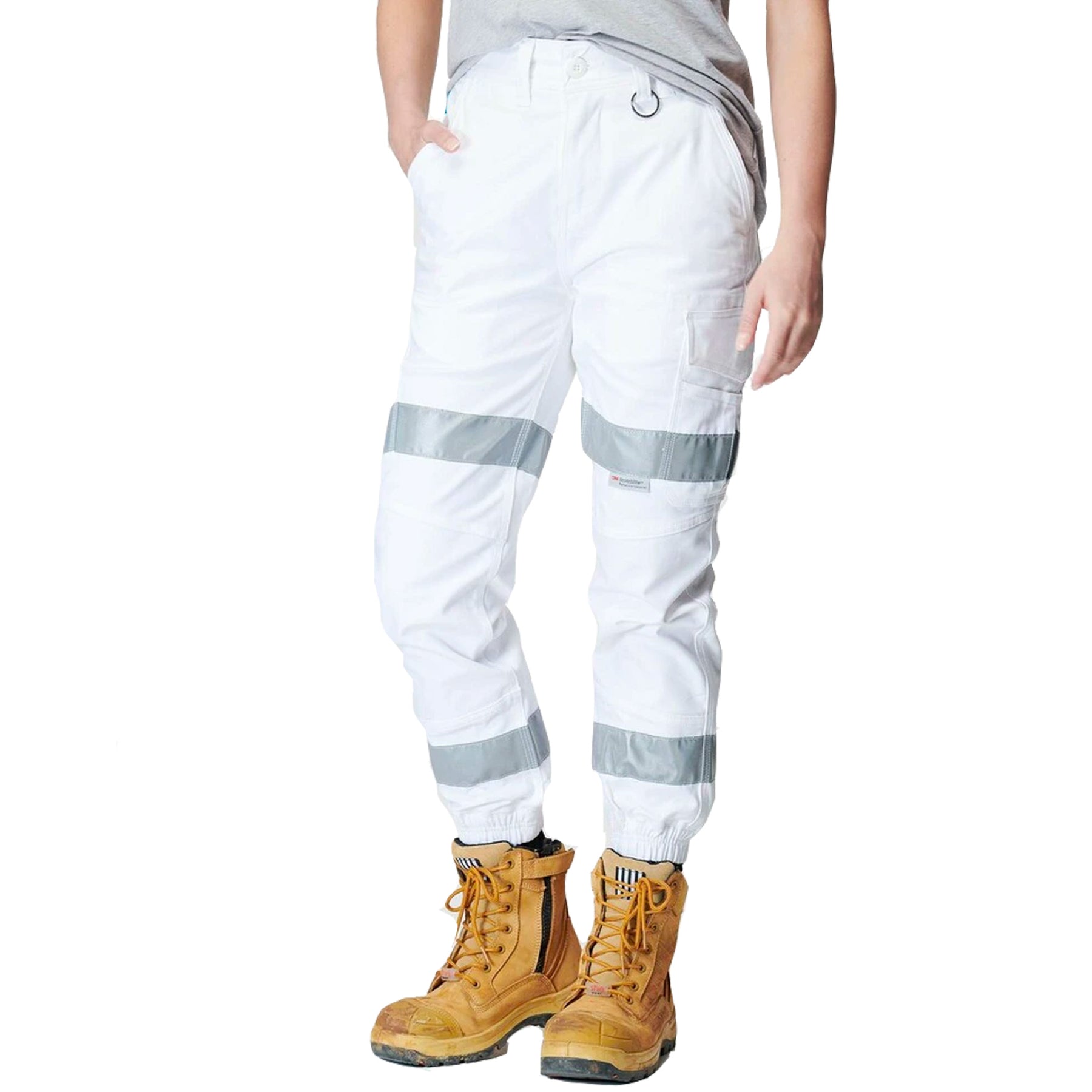 womens elwd reflective cuffed pant in white