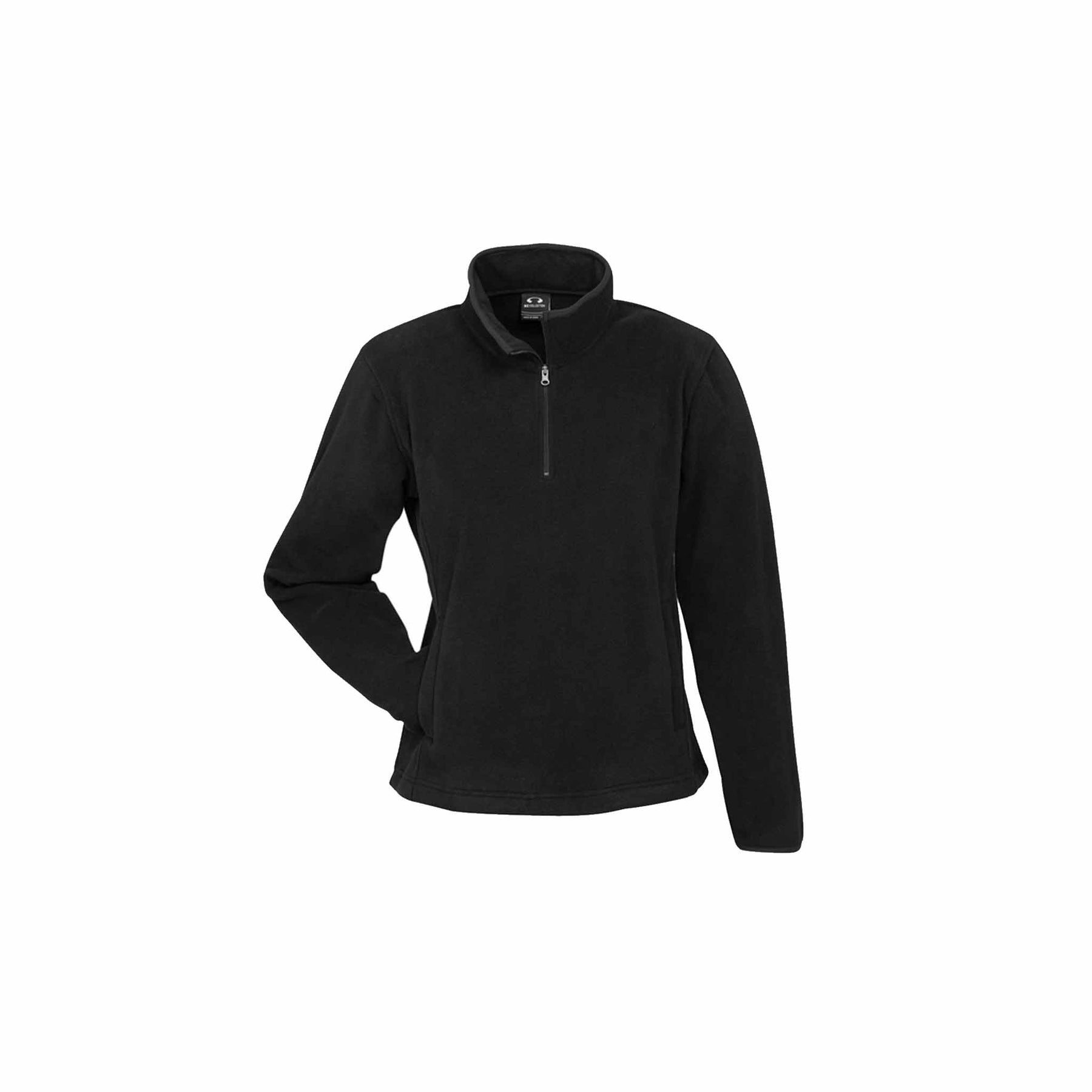 ladies black half zip pullover