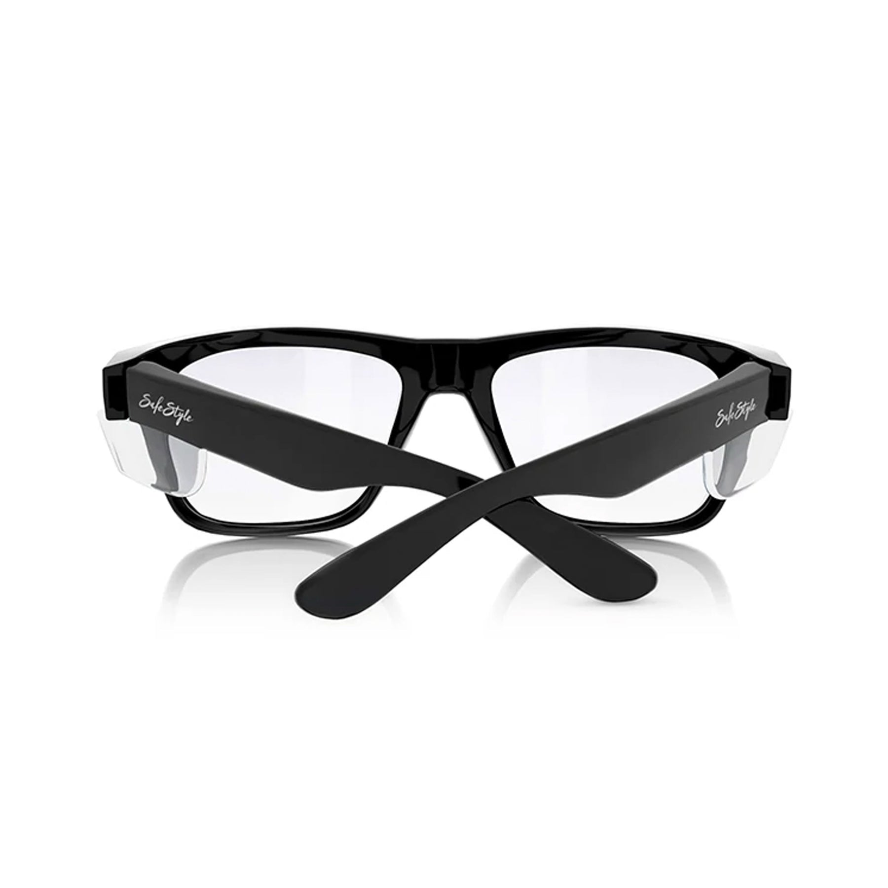 safestyle fusions black frame with clear uv 400 lens