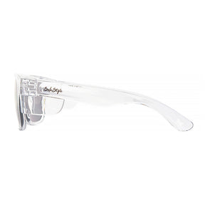 safe style fusions clear frame glasses with polarised lens