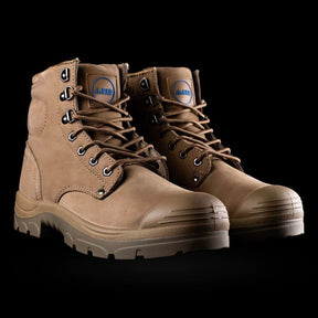 bad workwear storm zip side boot in stone