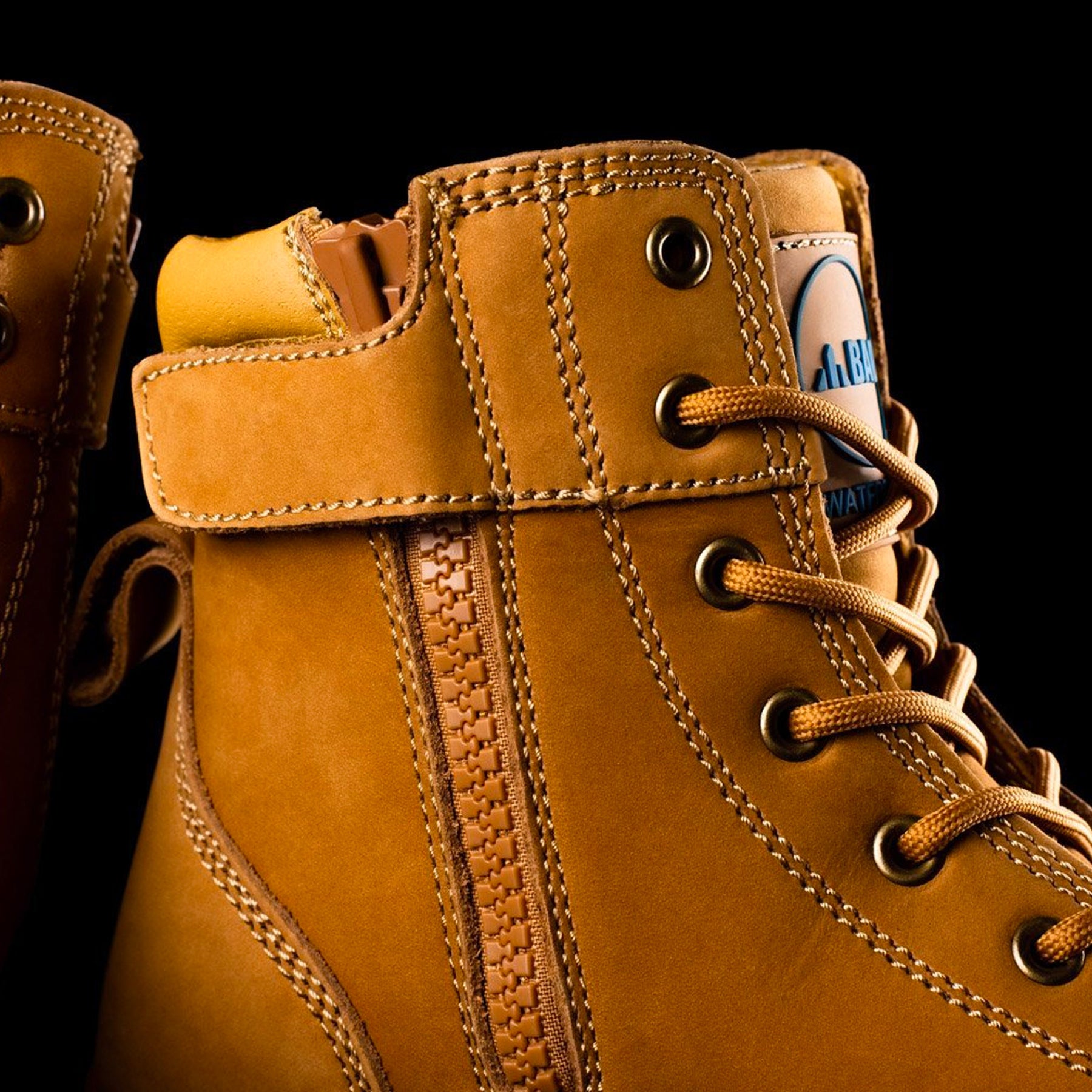 bad workwear signature zip side work boots in wheat