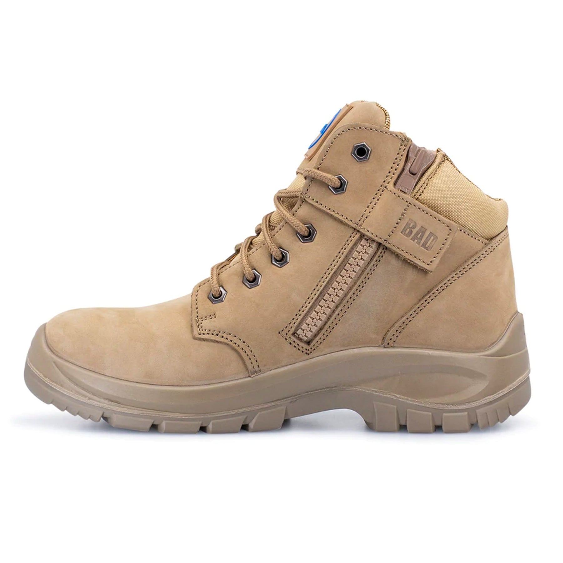 bad workwear cyclone zip side work boot in stone