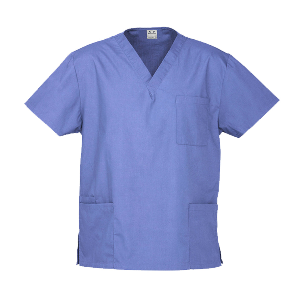 biz collection unisex classic scrubs top in mid blue