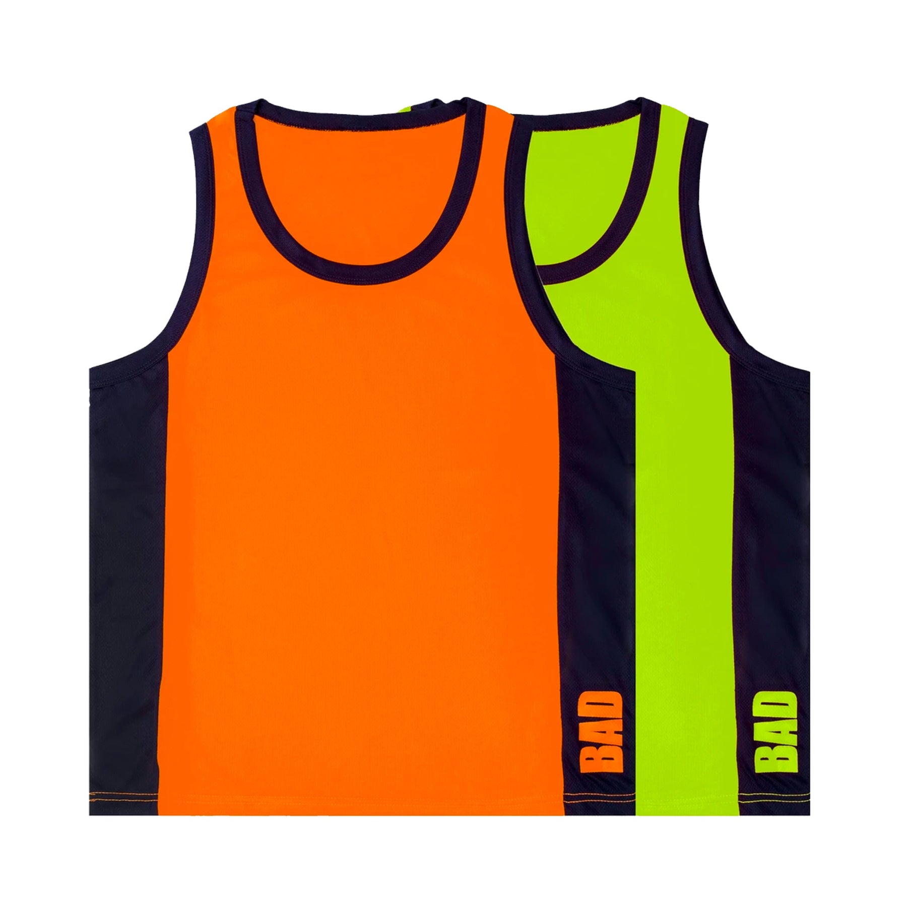 bad hi vis singlet in orange and yellow