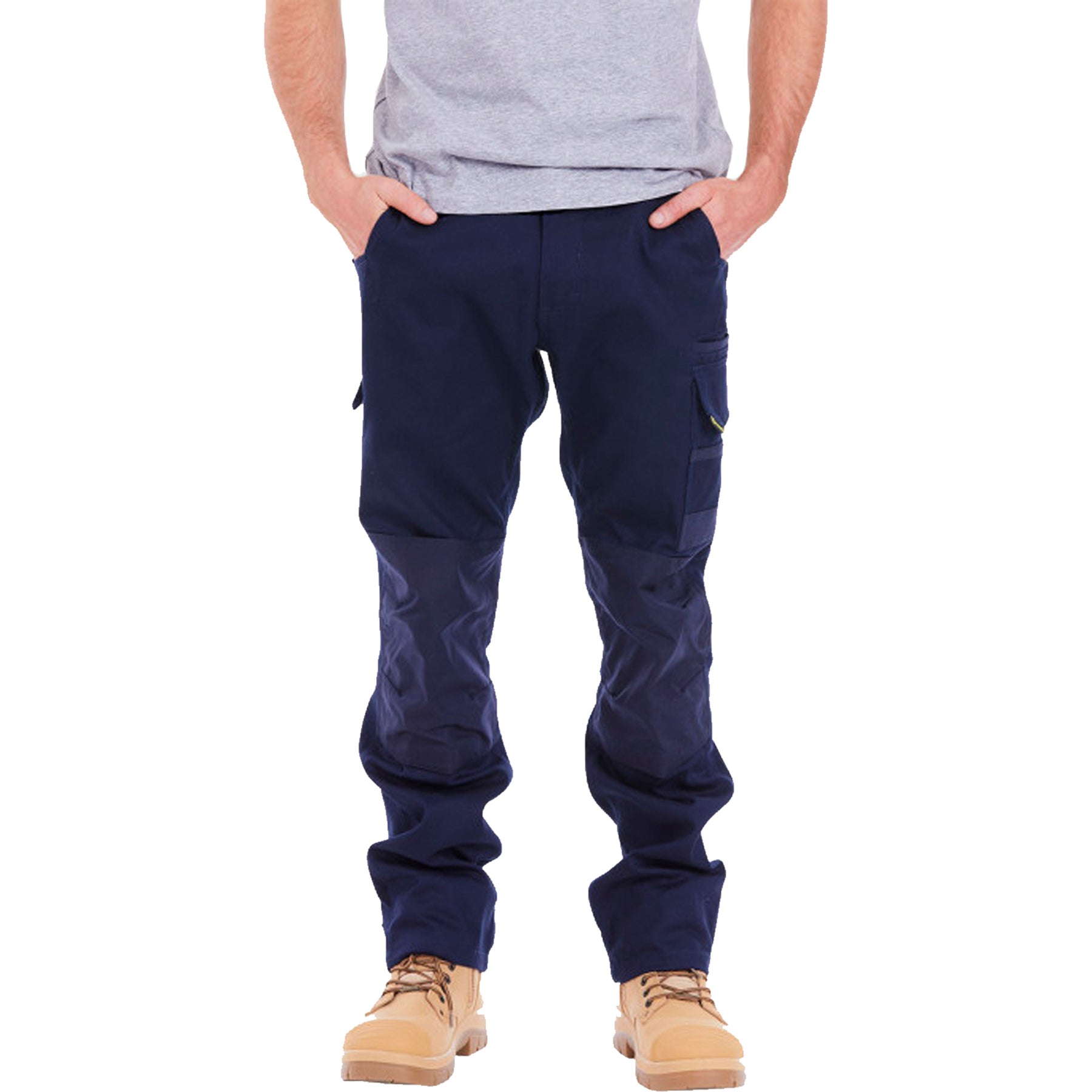 navy tradie slim fit flex cargo pants