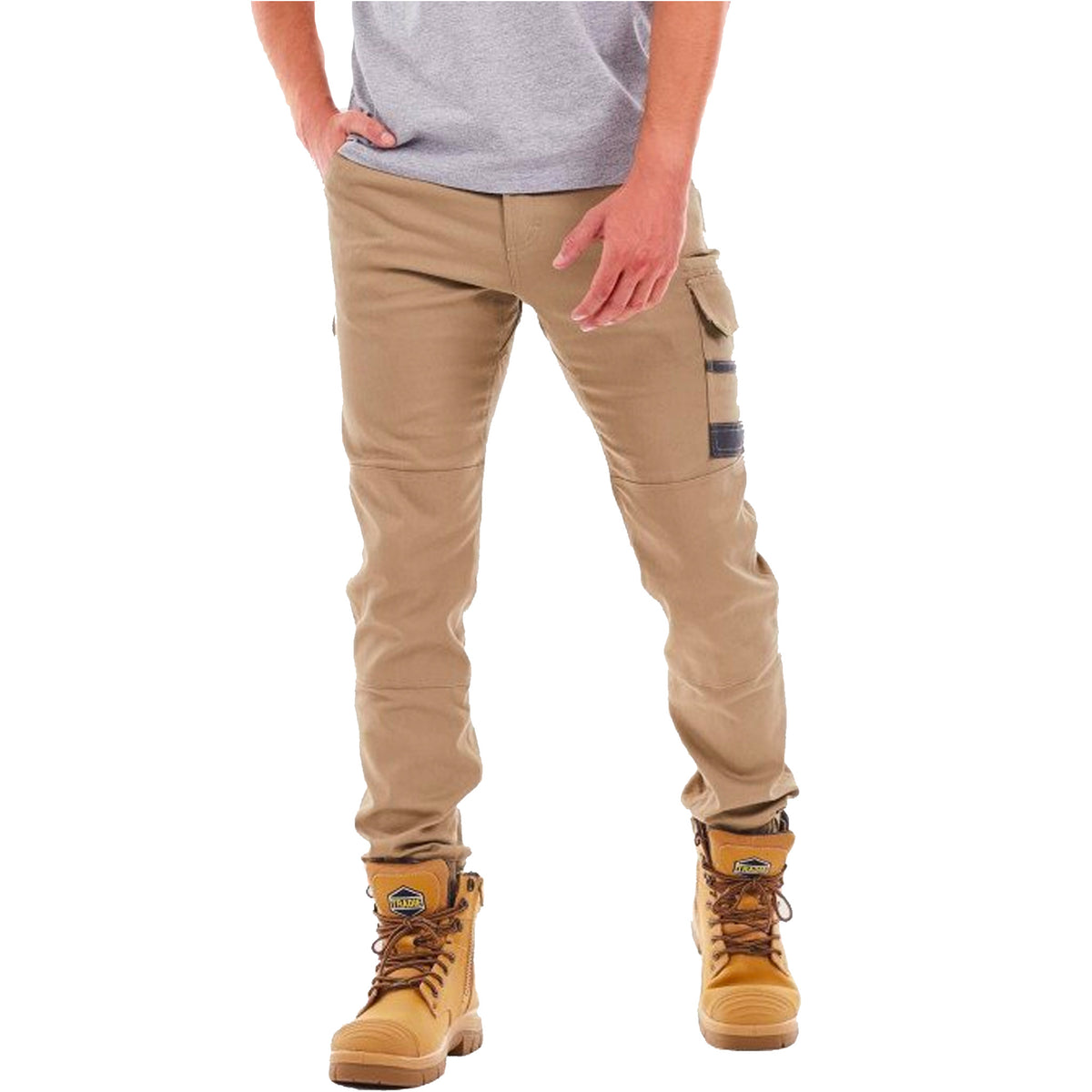 tradie cuffed flex skinny pant in khaki