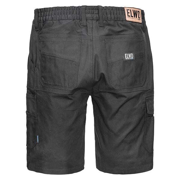 black elwd elastic utility shorts