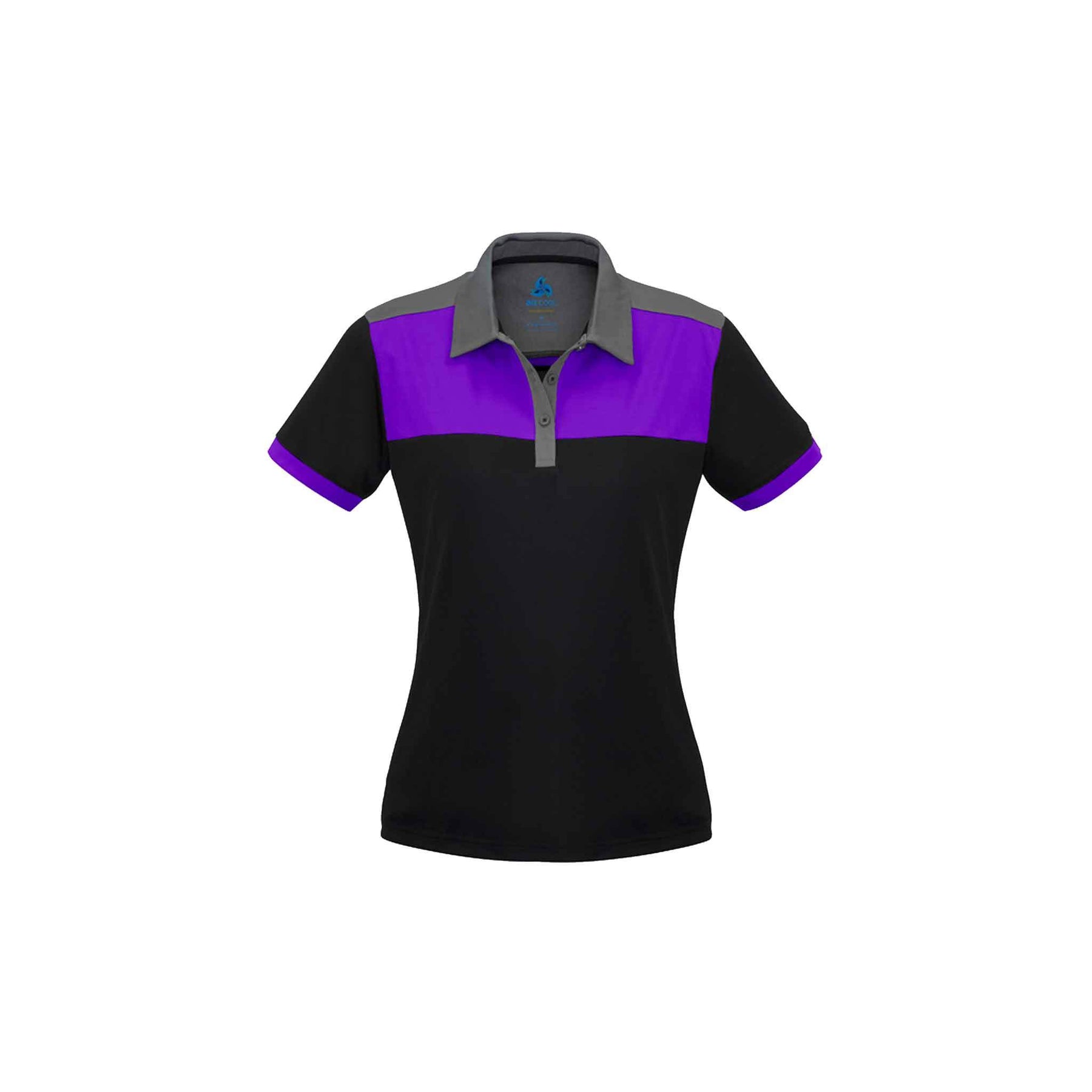 ladies black purple grey polo