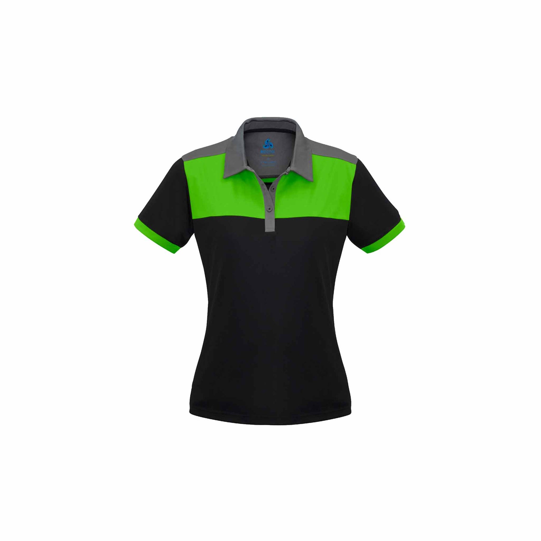 ladies black green grey polo