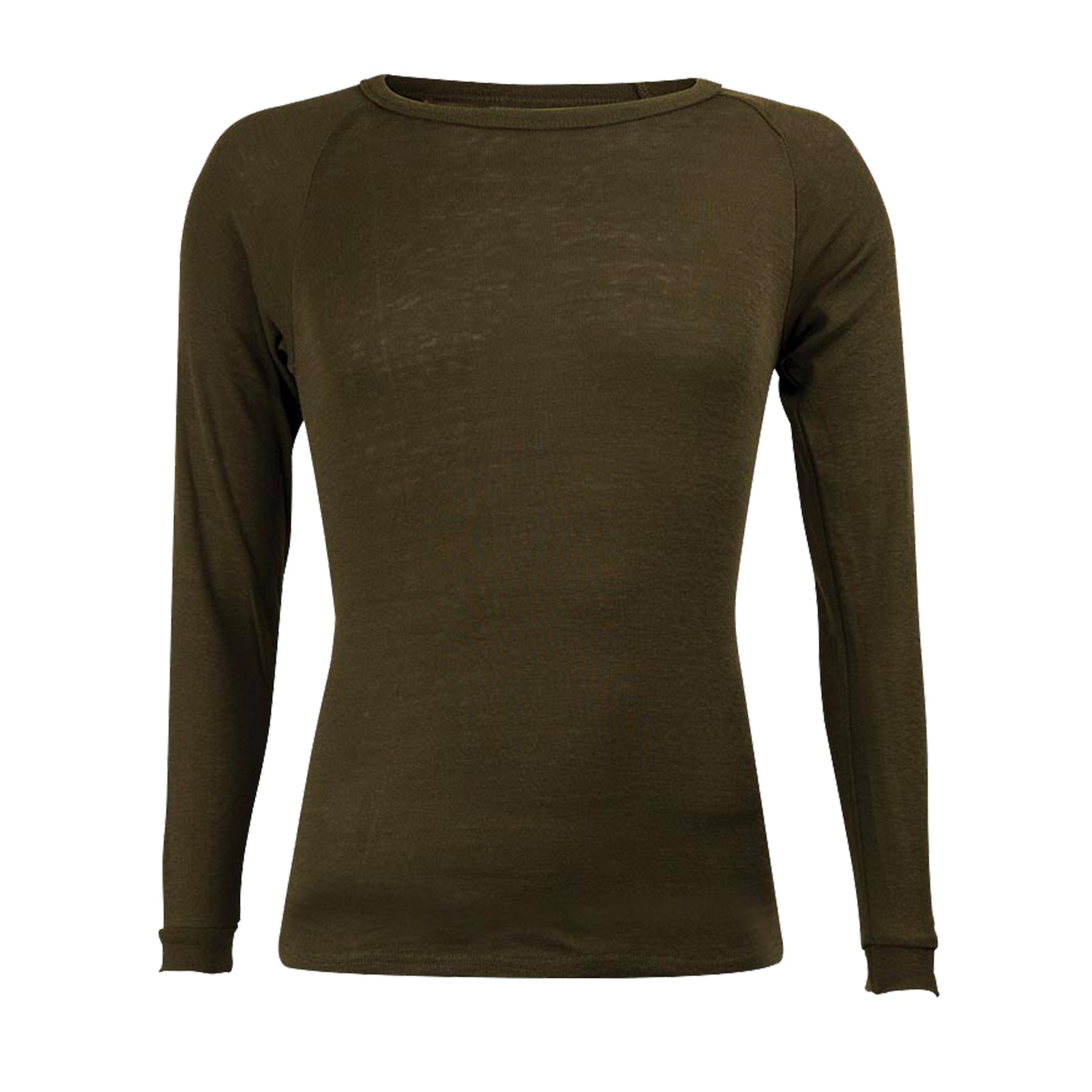 thermal polypropylene long sleeve top in khaki