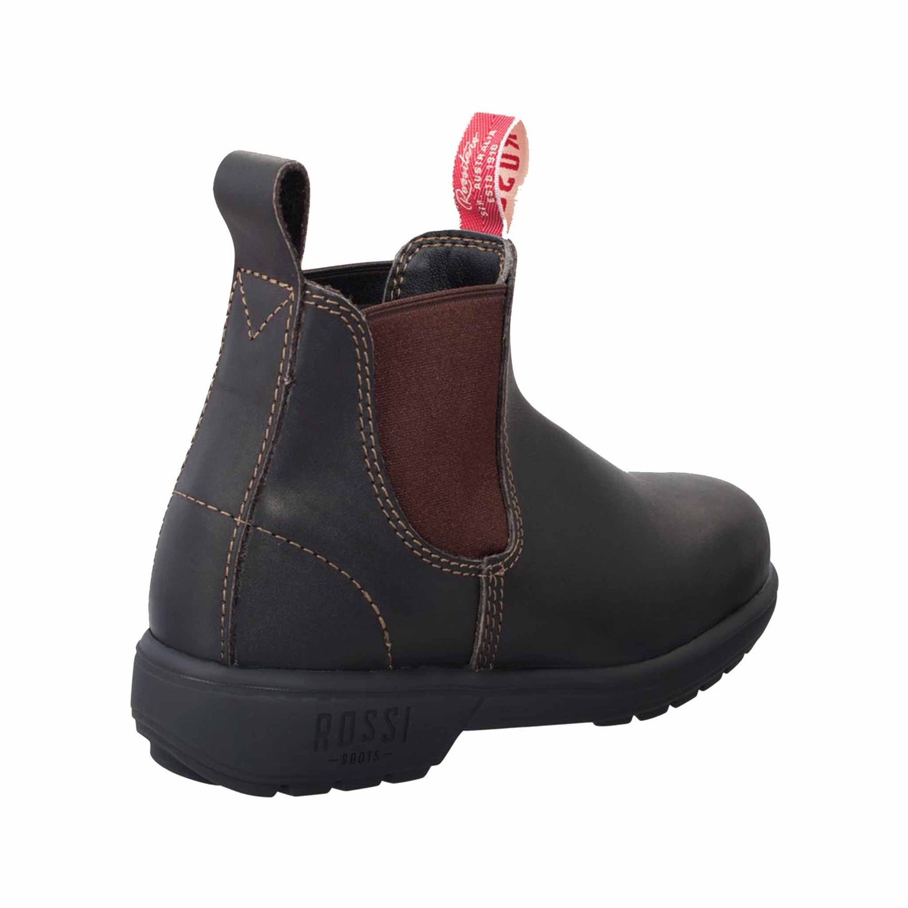 trojan safety pull on boot in brown