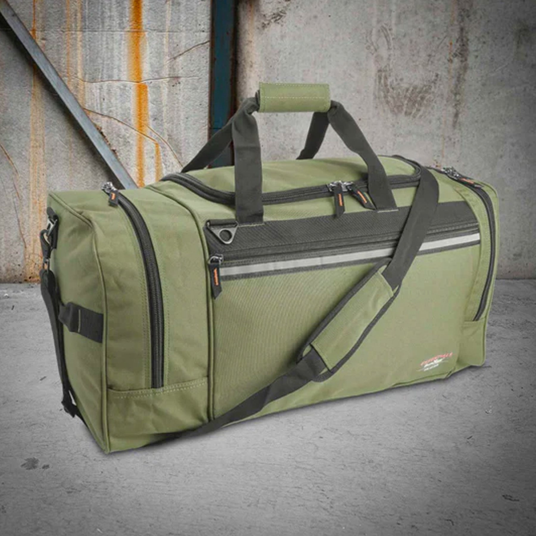 rugged xtremes ppe kit bag in green canvas