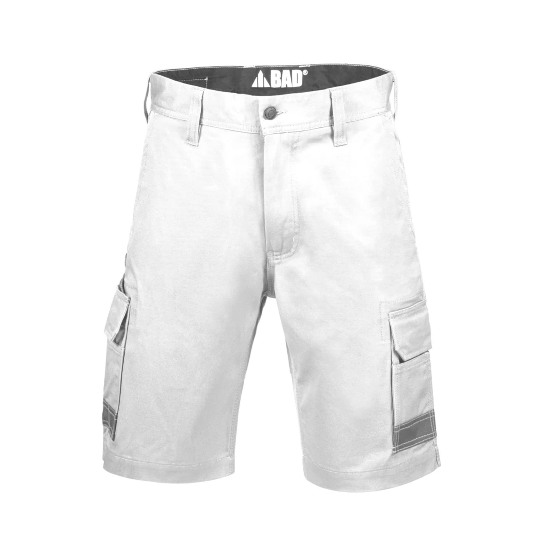 bad workwear attitude slim fit work shorts in white