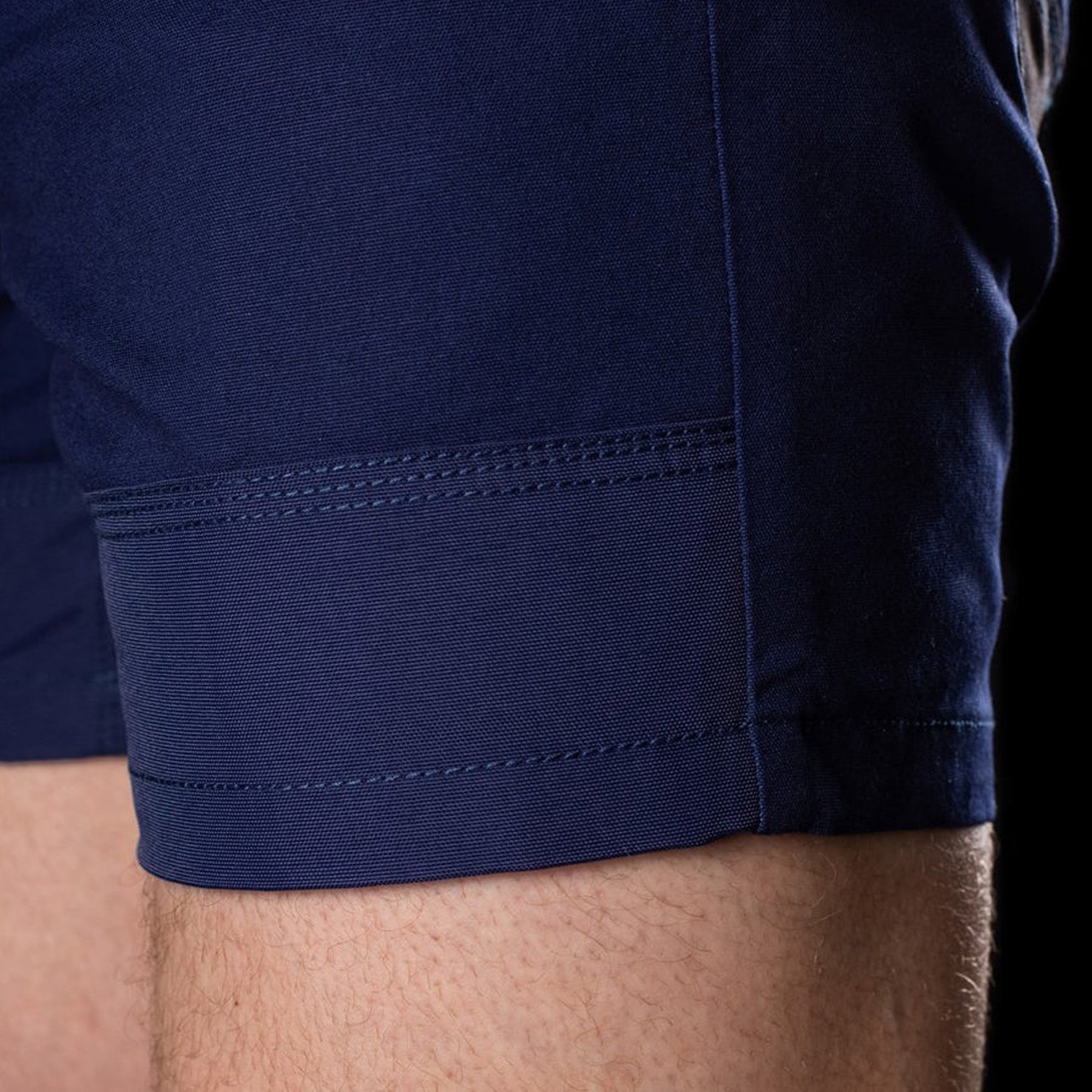 bad saviour pro elastic waist work short shorts in navy