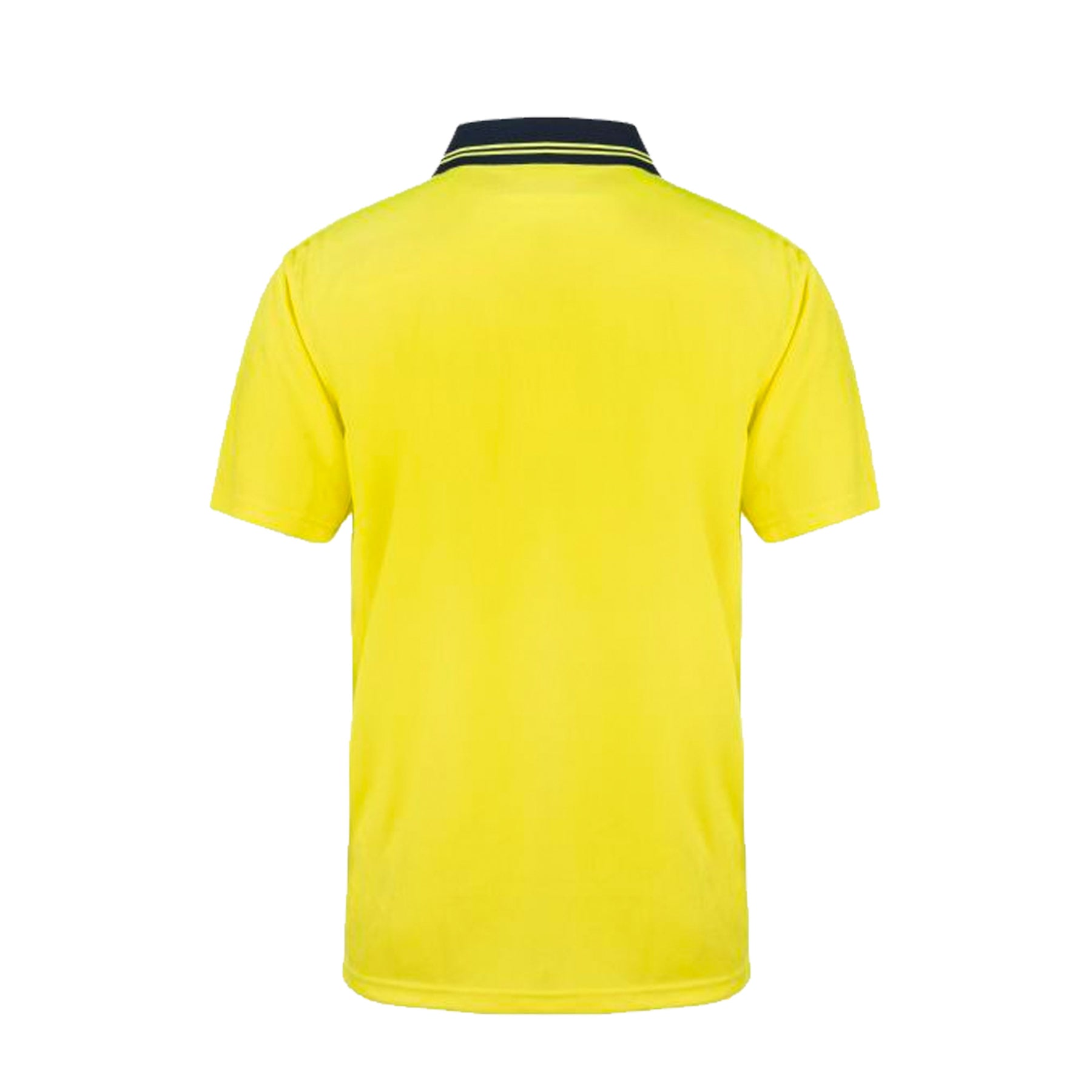 hi vis two tone short sleeve micromesh polo in yellow navy