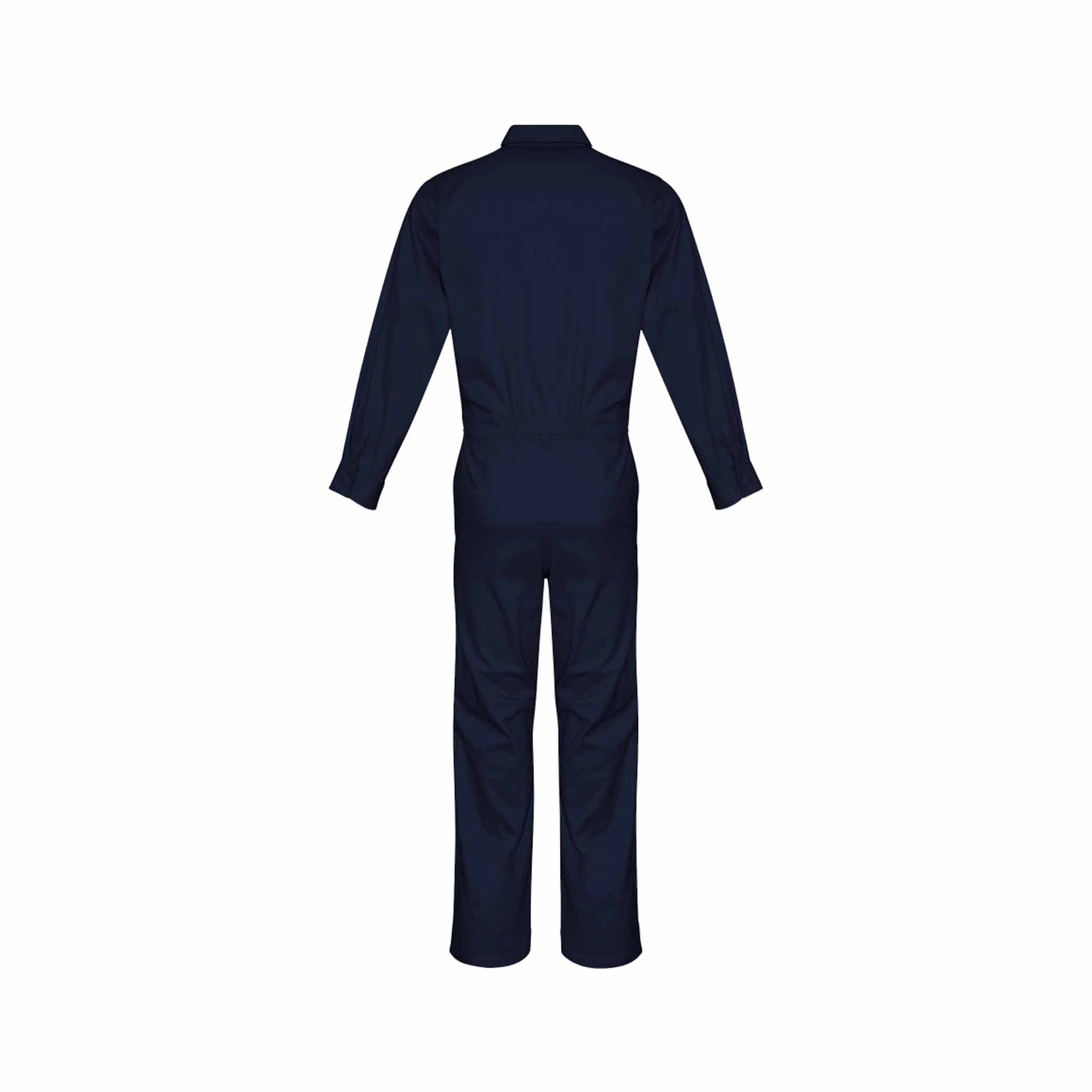 Navy lightweight long sleeved overalls back view