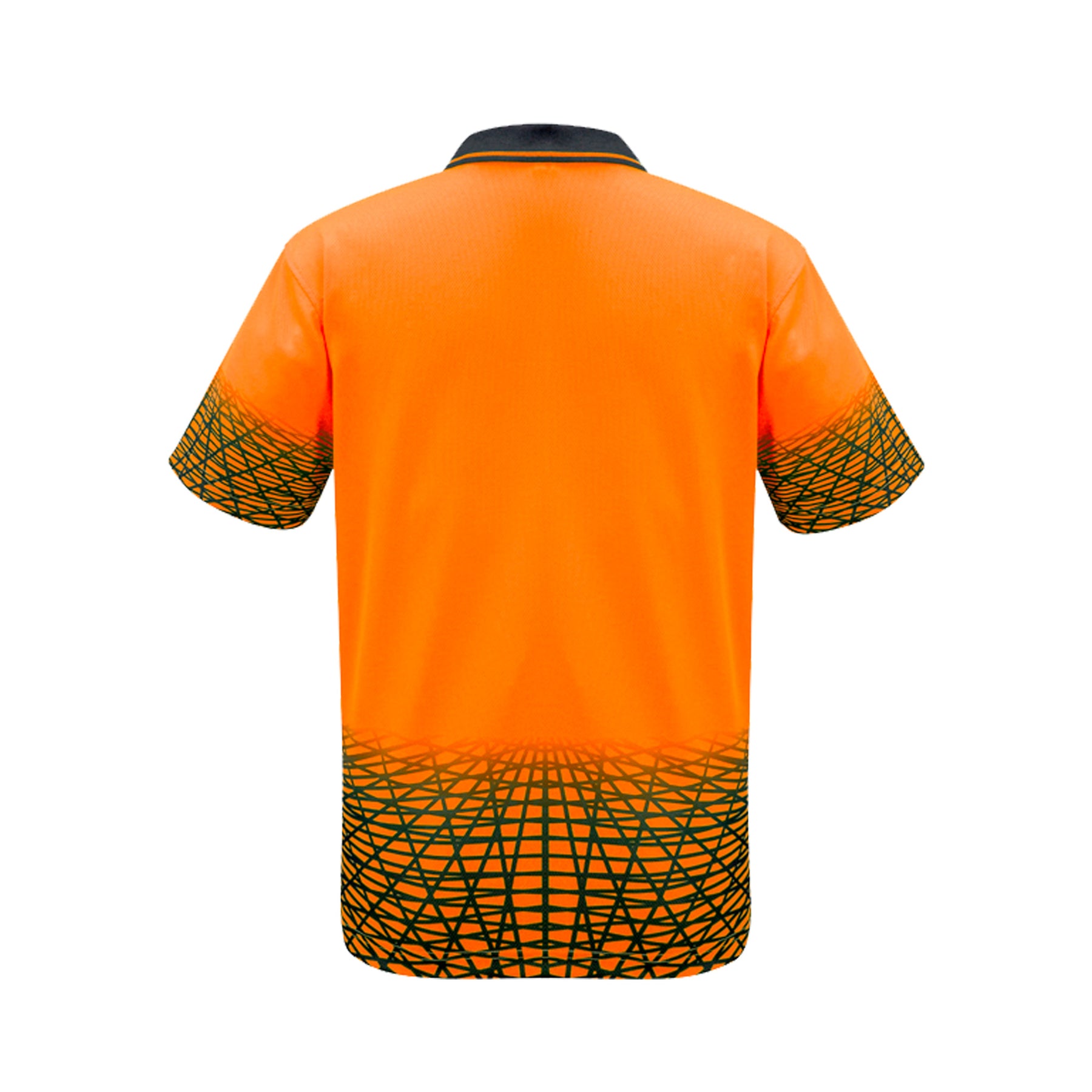 back of tracks polo in orange navy