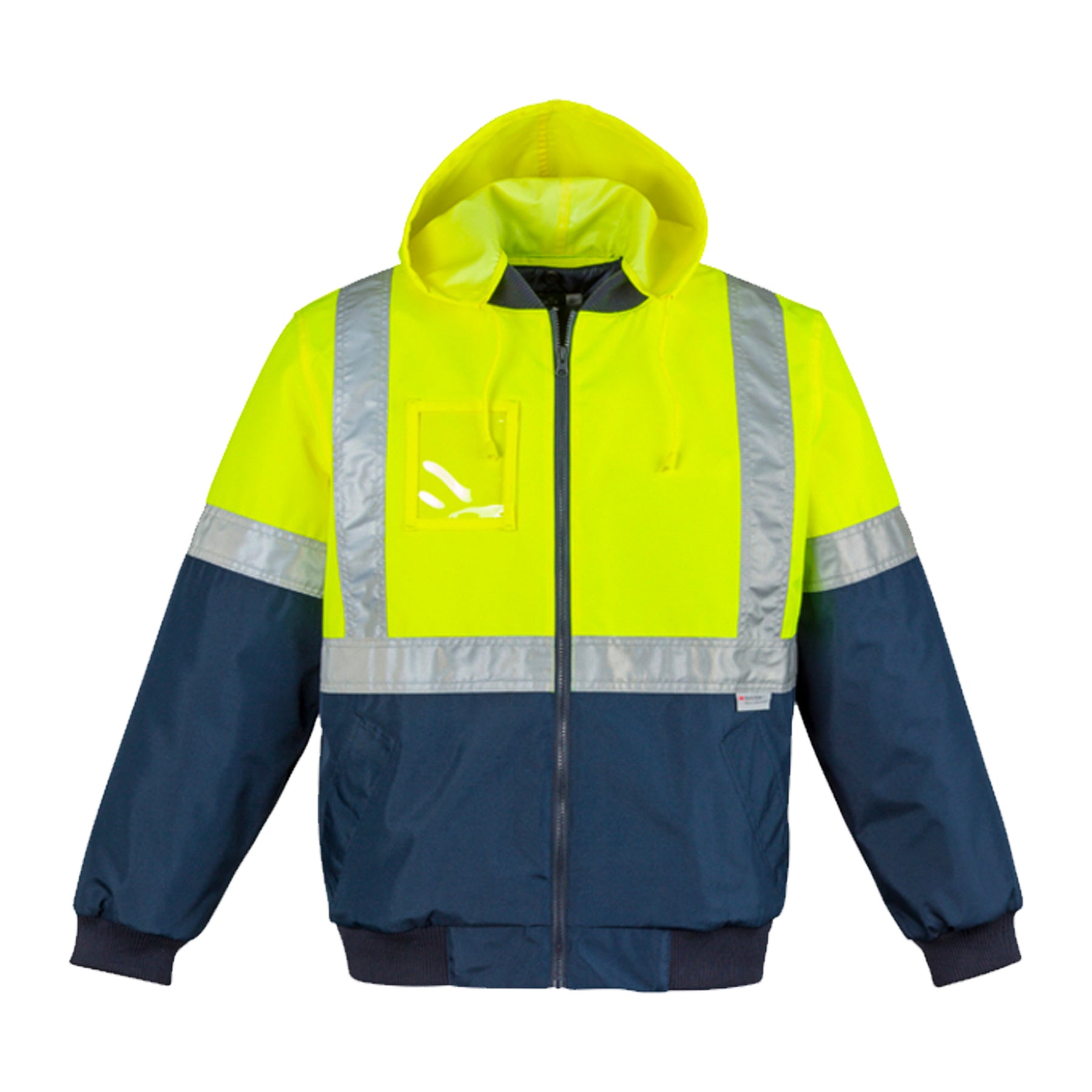 syzmik yellow navy hi vis quilted flying jacket