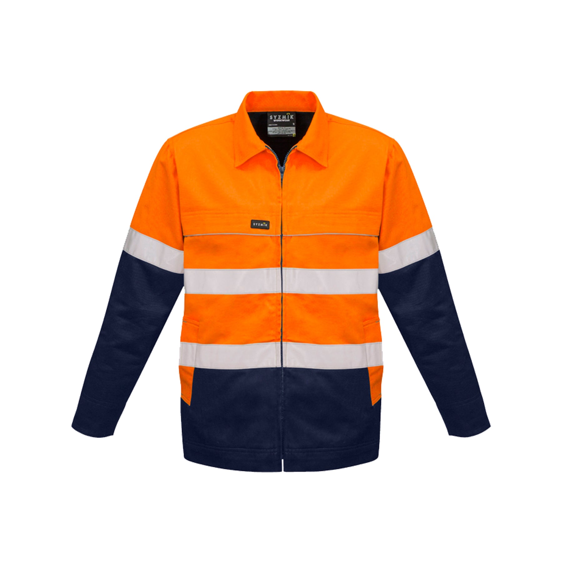 orange navy hi vis cotton drill jacket