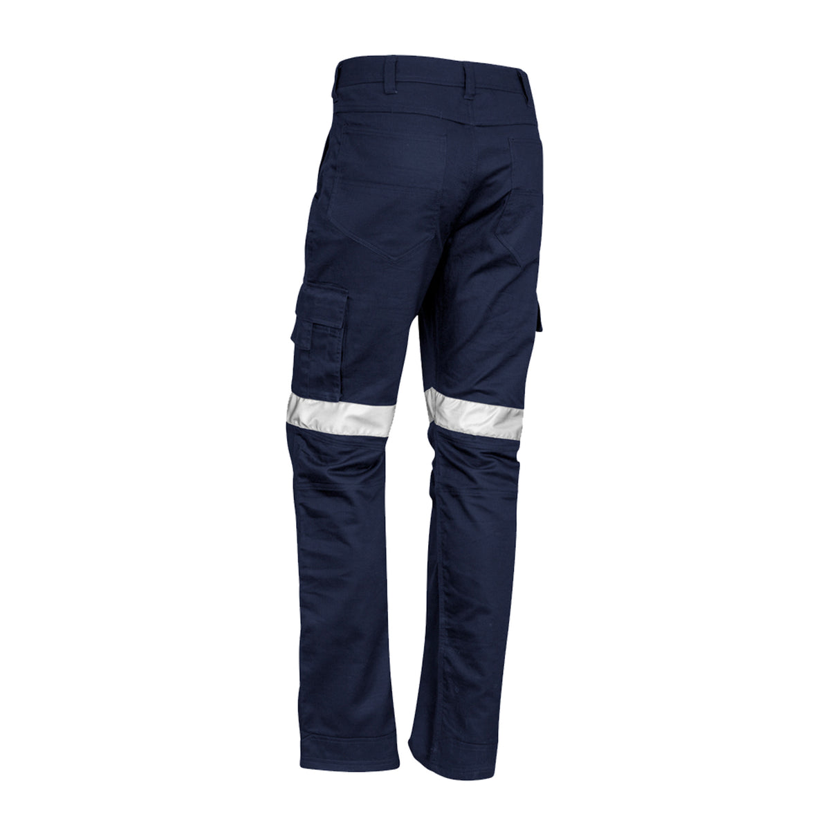 back view of navy rugged cooling tape pant
