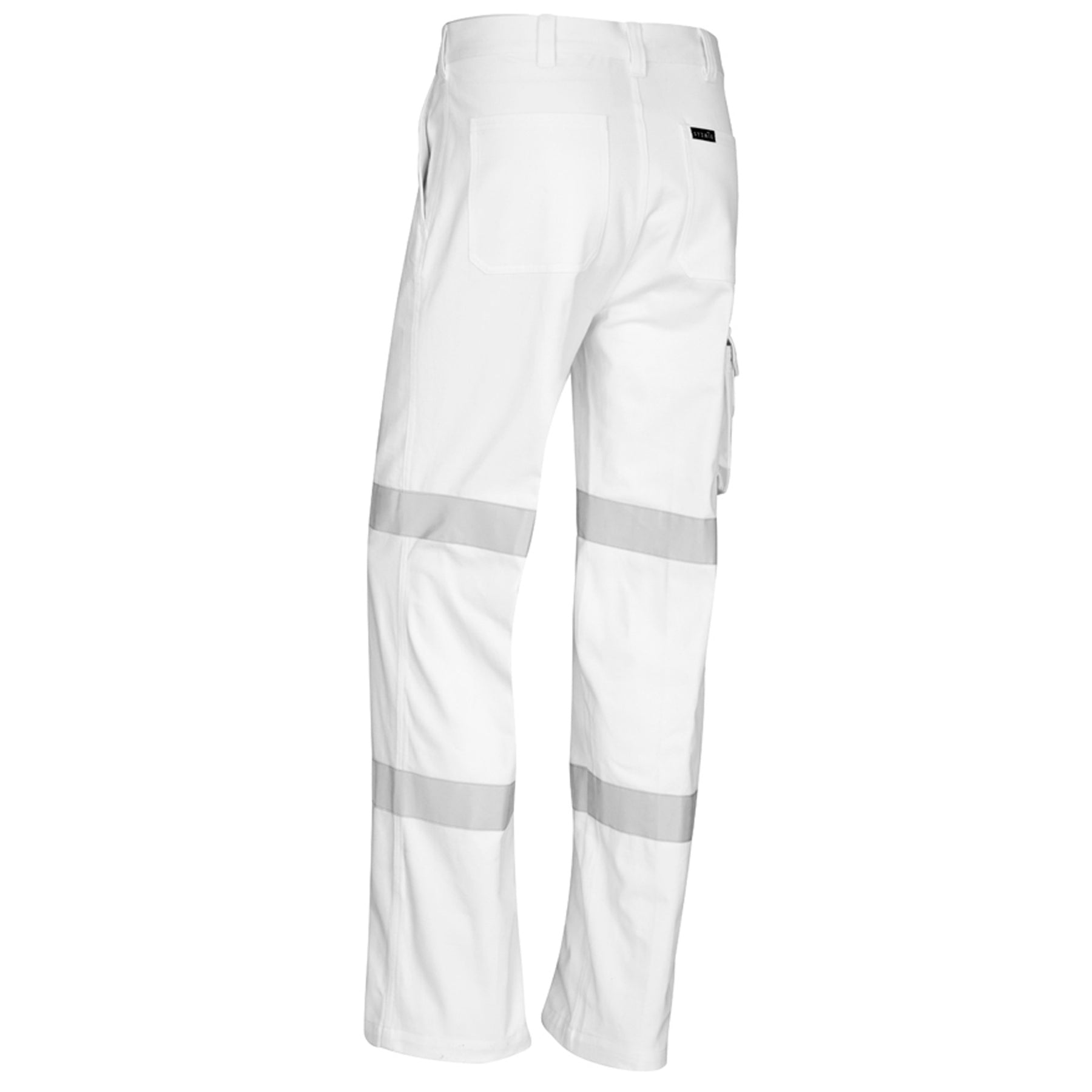 back of white bio motion taped pant