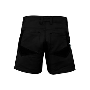 back of rugged cooling short short in black