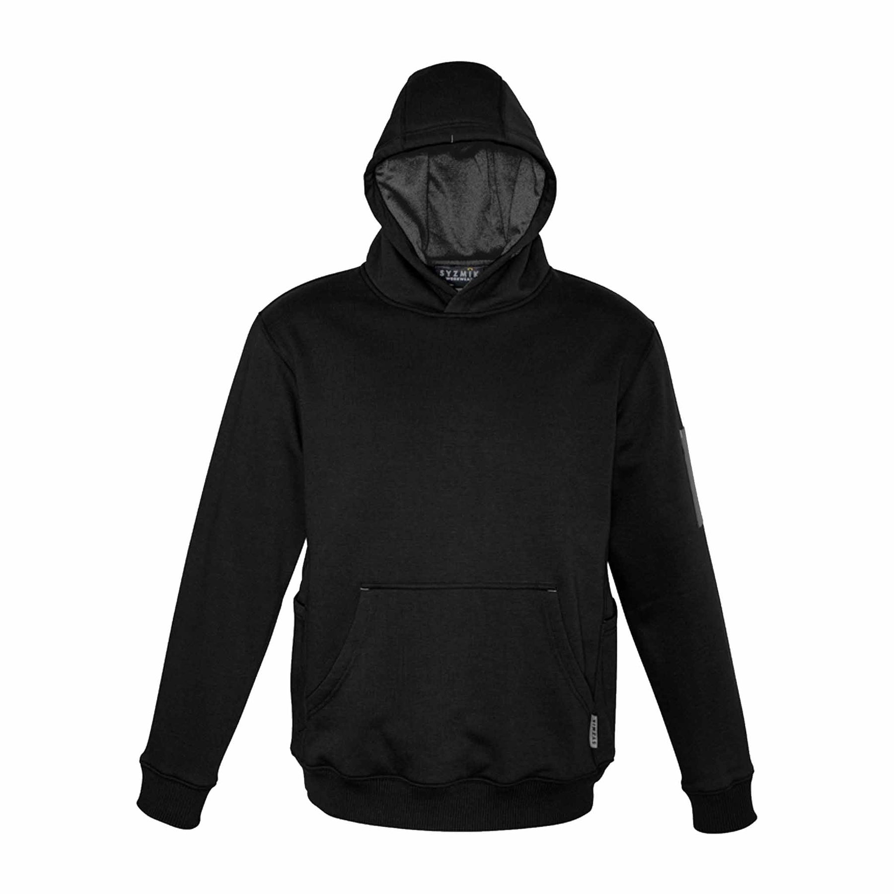 SYZMIK MULTI-POCKET HOODIE  ZT467-BLACK-CHARCOAL