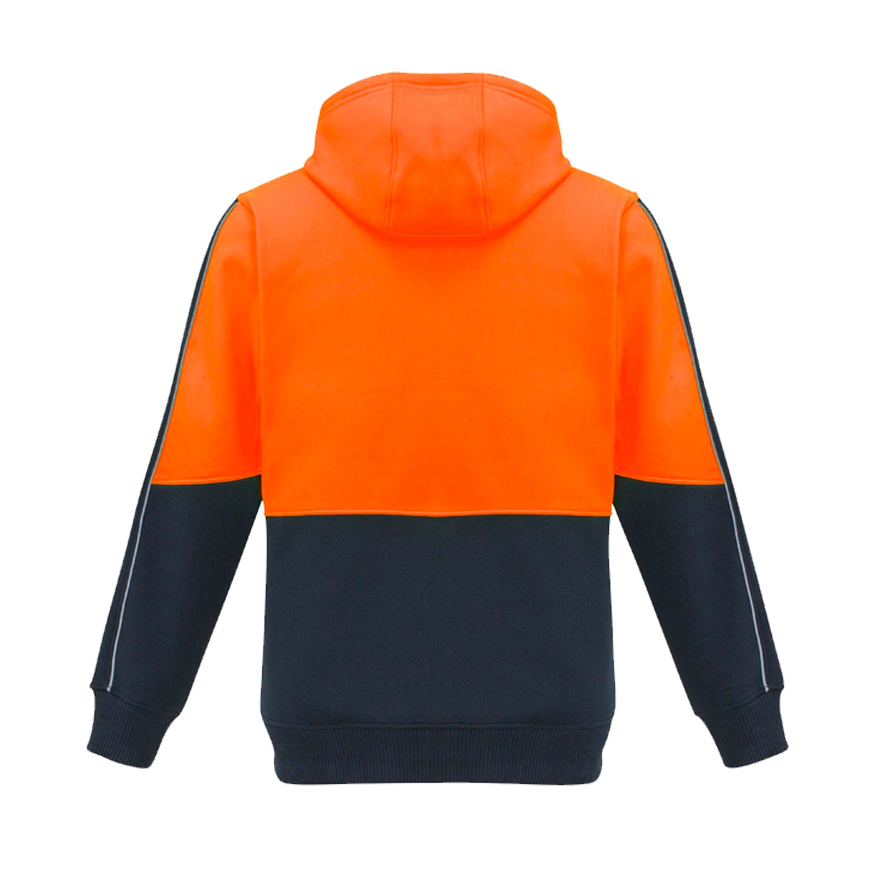 syzmik hi vis pullover hoodie in orange navy