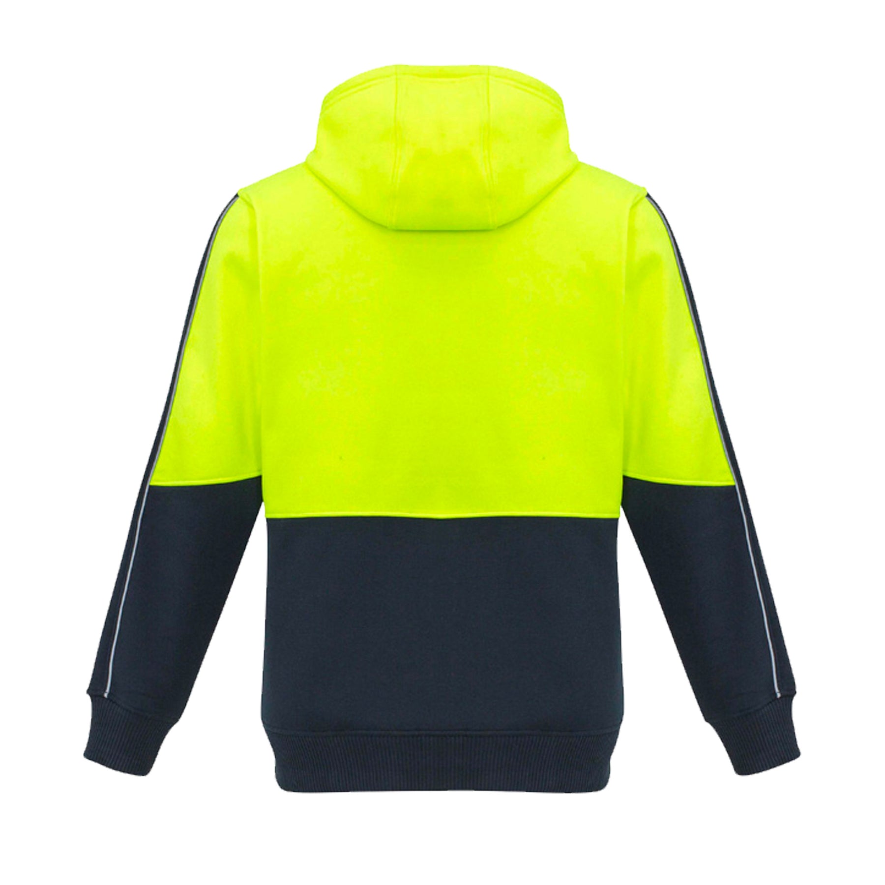 syzmik hi vis pullover hoodie in yellow navy