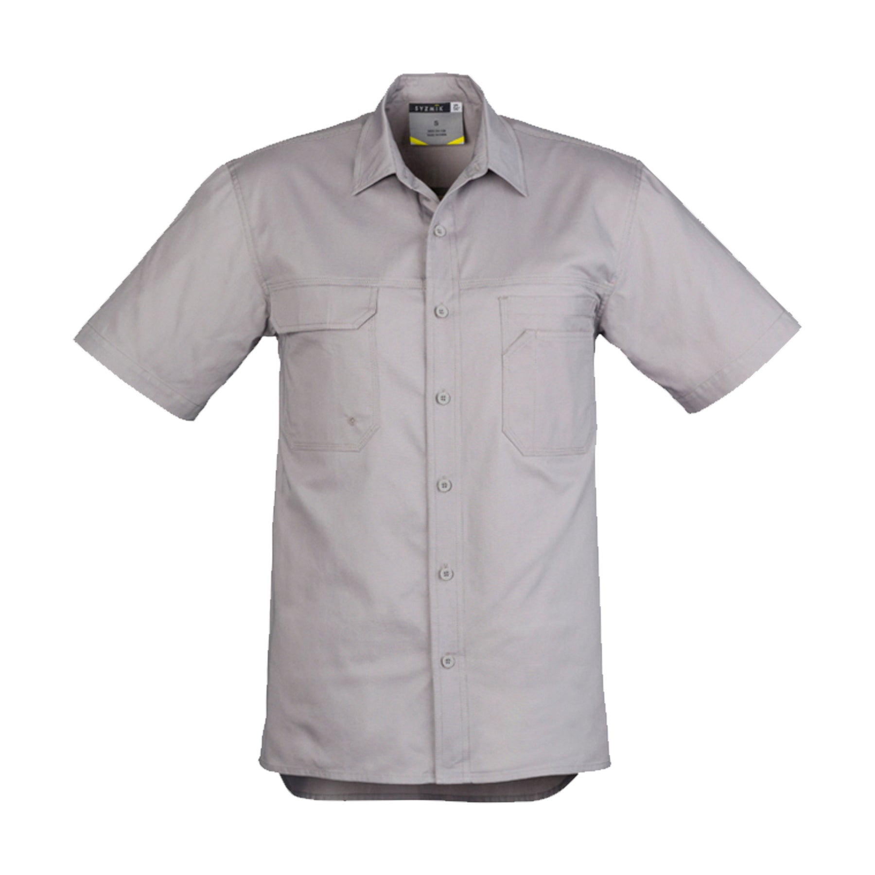 light weight short sleeve tradie shirt in grey