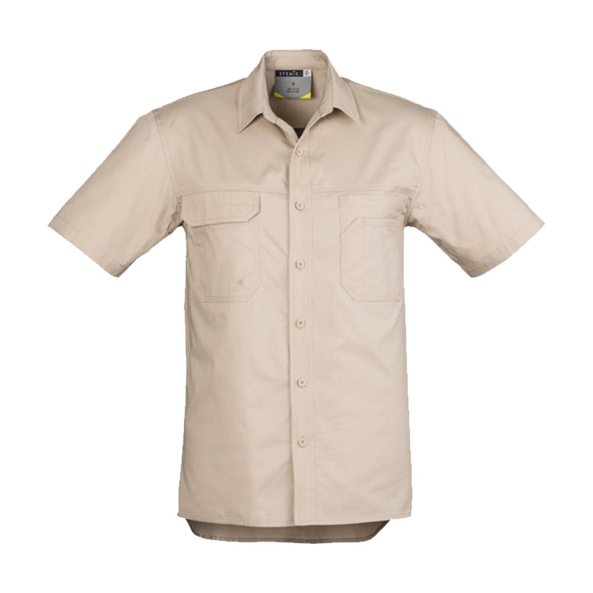 light weight short sleeve tradie shirt in sand