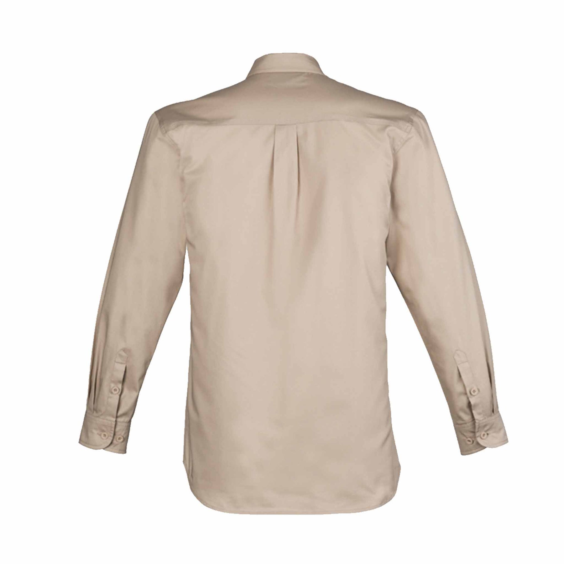 SYZMIK MENS LIGHTWEIGHT TRADIE SHIRT - LONG SLEEVE - ZW121 SAND BACK