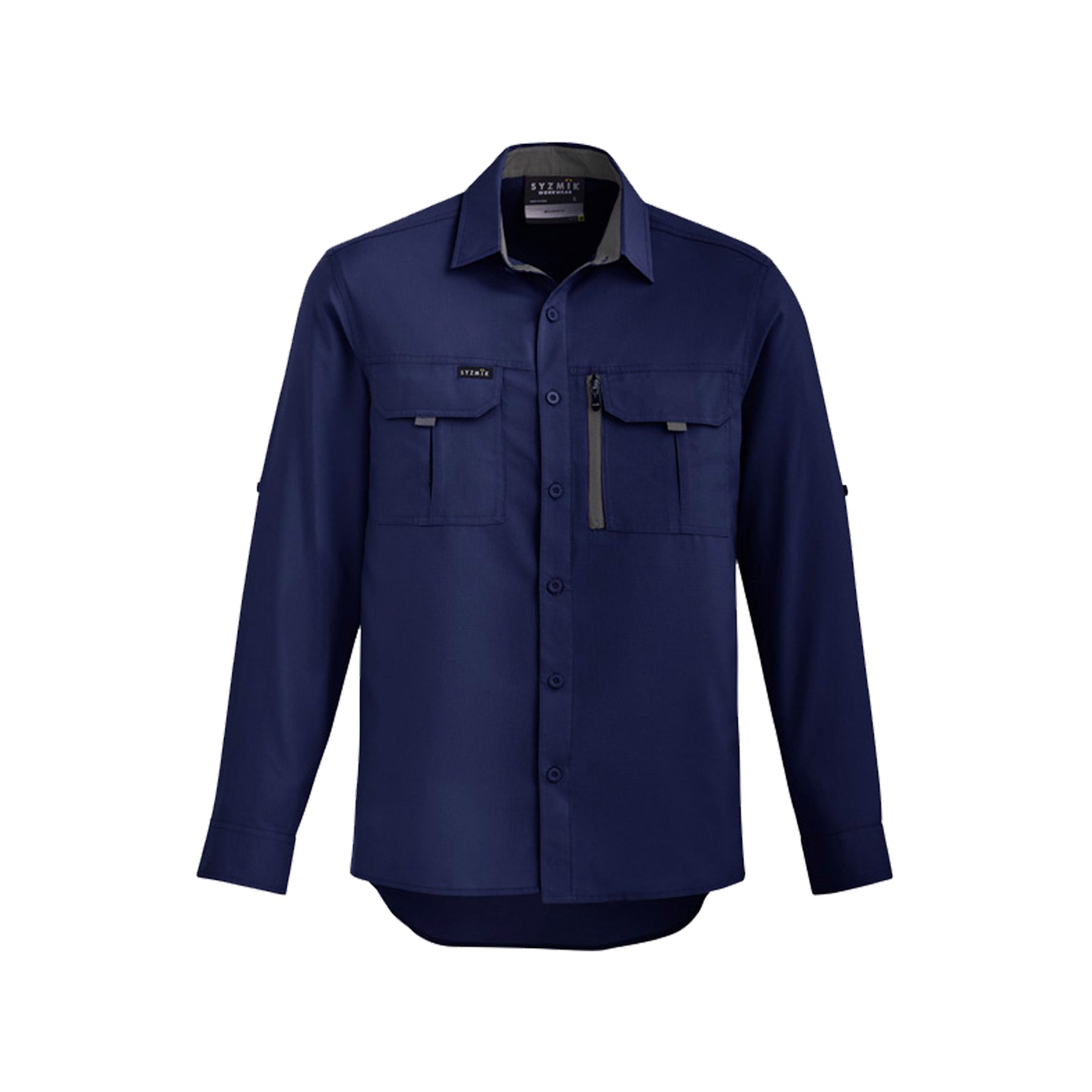 syzmik outdoor long sleeve shirt in navy