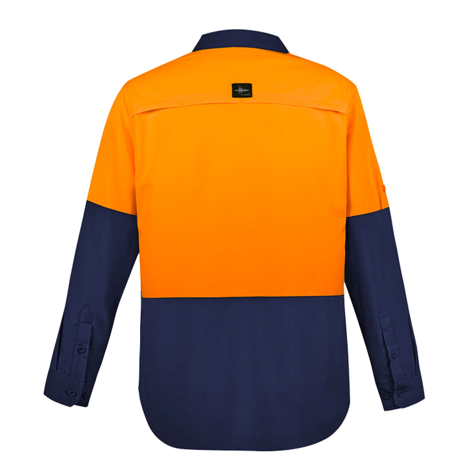 syzmik hi vis outdoor long sleeve shirt in orange navy