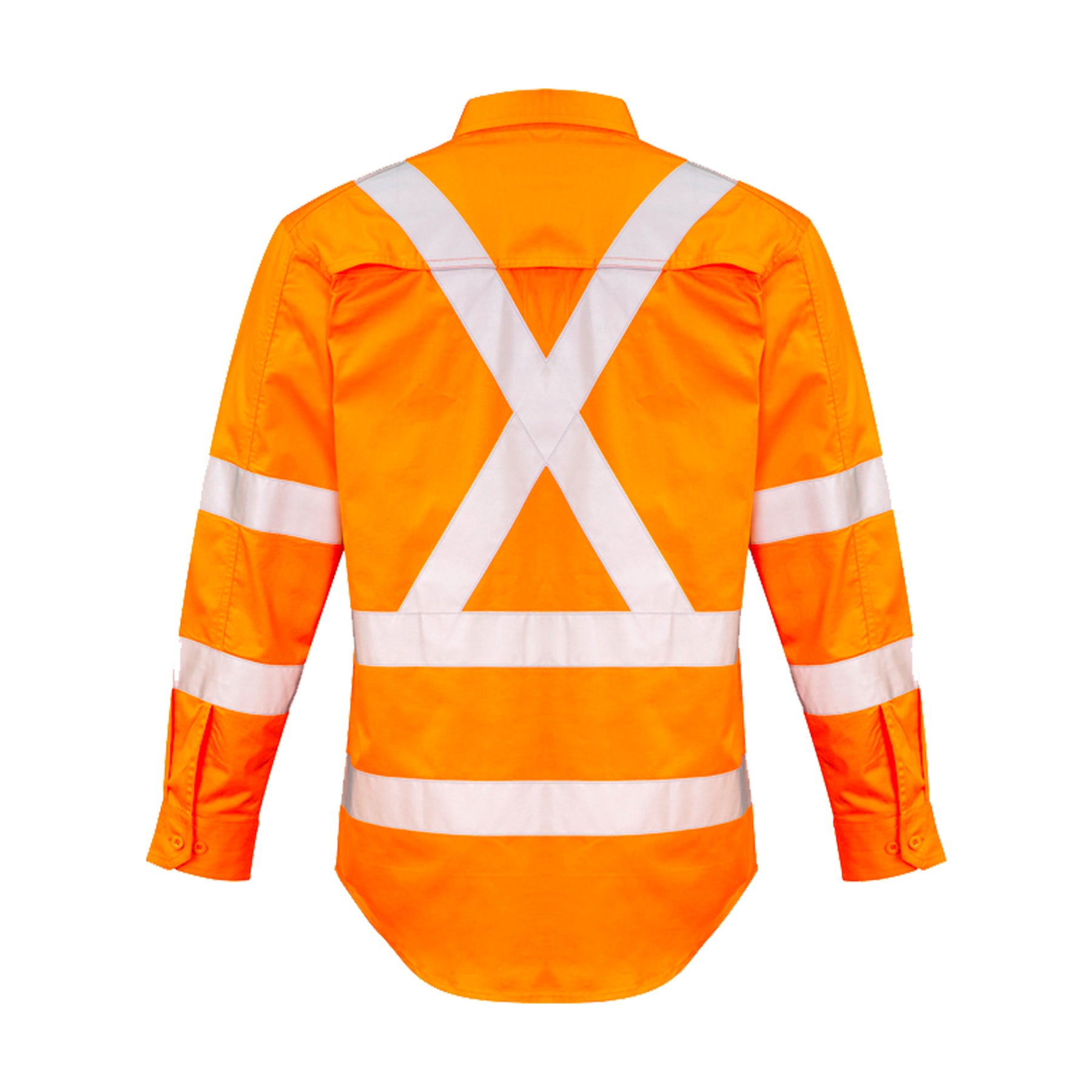 back of mens hi vis x back long sleeve taped shirt