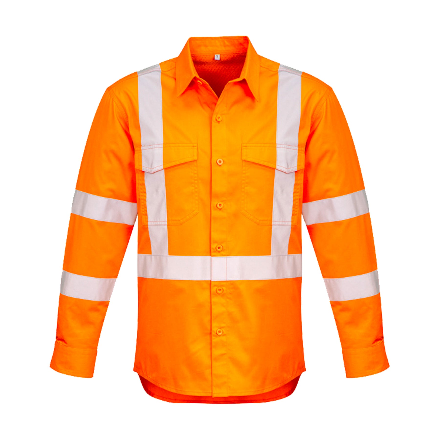 mens hi vis x back long sleeve taped shirt