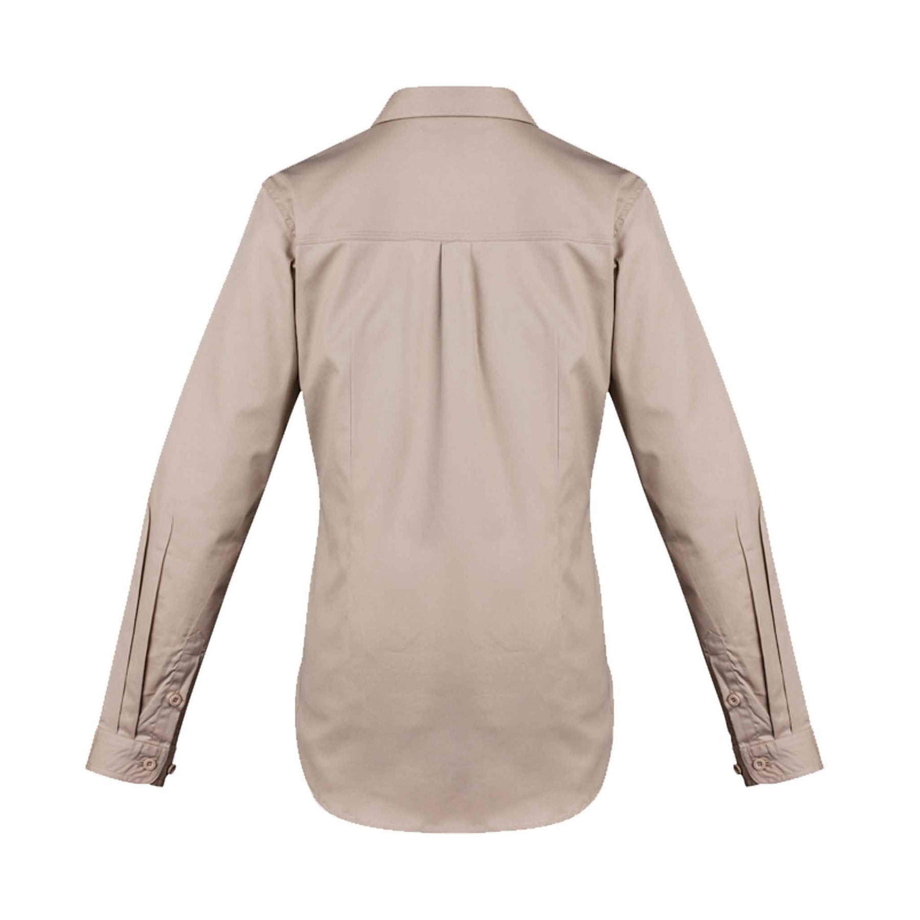 SYZMIK WOMENS LIGHTWEIGHT TRADIE SHIRT - LONG SLEEVE - ZWL121 SAND